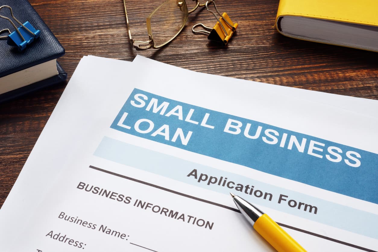 Small business loans applications sitting on a desk